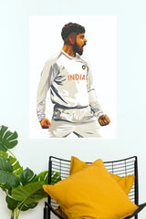 Virat Kohli Test Cricket Aggressive Celebration Vector Poster (Cricket  Poster)