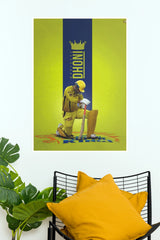 MS Dhoni CSK Kneeling Pose Graphic Poster  (Cricket  Poster)