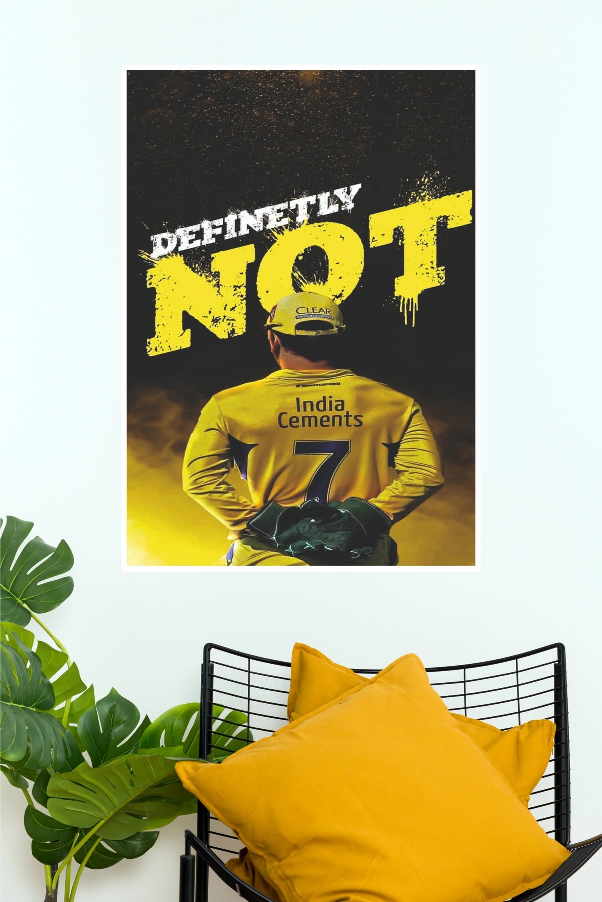 MS Dhoni Definitely Not CSK Jersey No 7 Poster  (Cricket  Posters)