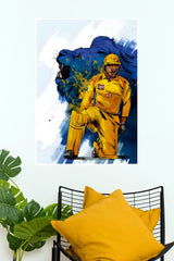 MS Dhoni CSK Roaring Lion Graphic Poster (Cricket  Posters)