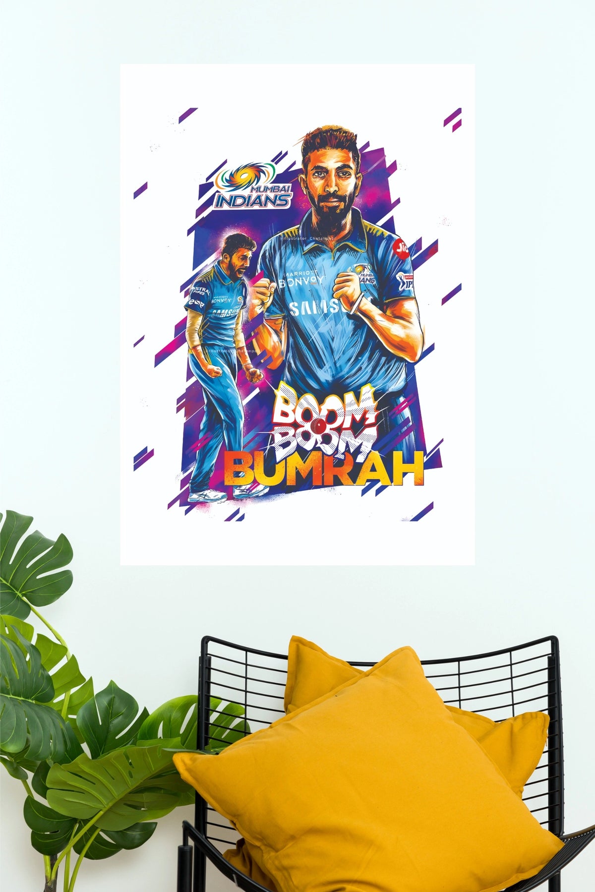 Jasprit Bumrah Boom Boom Bumrah Mumbai Indians Poster  (Cricket  Posters)