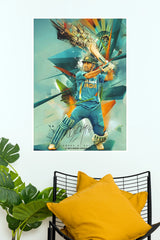 MS Dhoni World Cup Winning Helicopter Shot Graphic Poster  (Cricket  Posters)