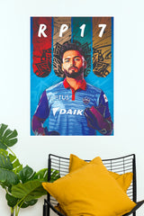 Rishabh Pant RP17 Delhi Capitals Graphic Art Poster  (Cricket  Posters)