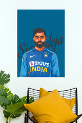 Ravindra Jadeja Sir Jadeja Team India Vector Art Poster (Cricket Posters)