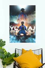 Yuvraj Singh Yuvraj Smash Stadium Soul Graphic Poster (Cricket Posters)