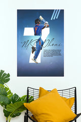 MS Dhoni Number 7 Quote Poster (Cricket  Posters)