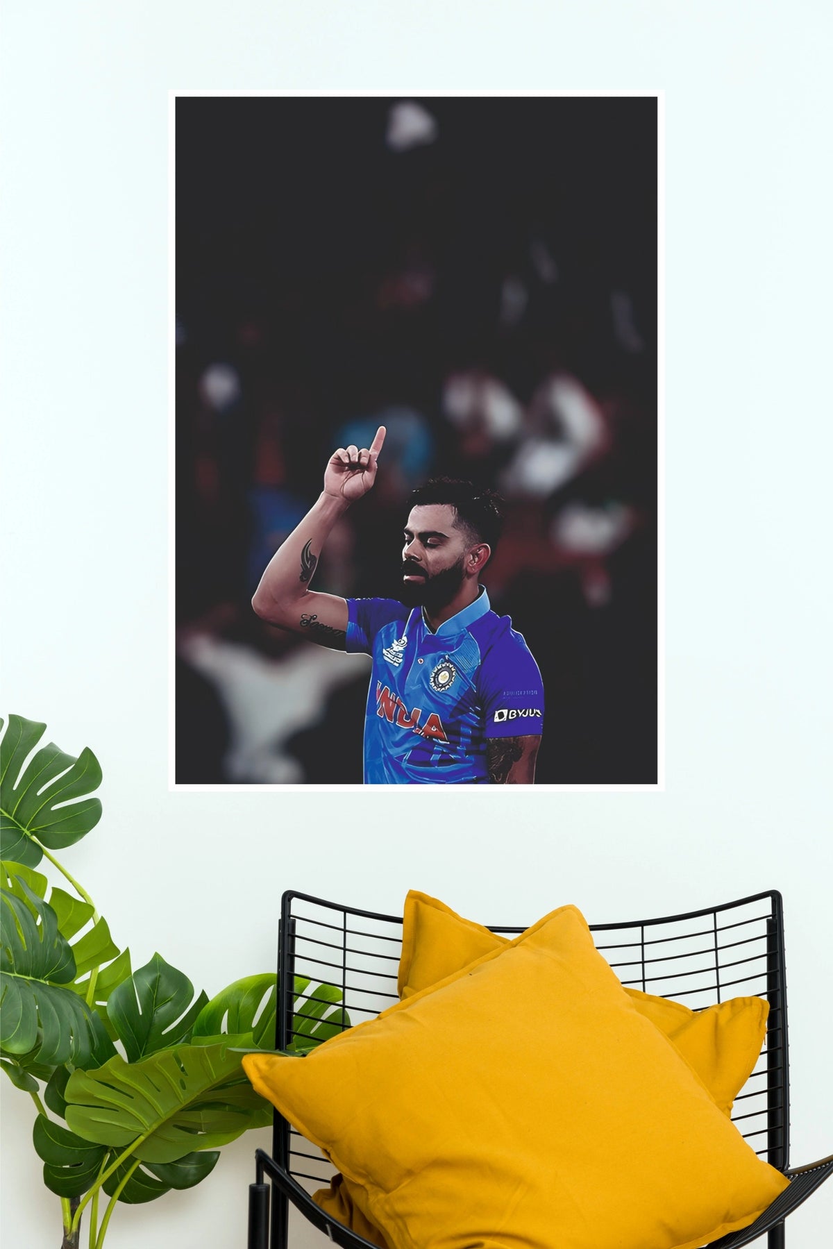 Virat Kohli Celebrating In Blue Poster (Cricket  Posters)