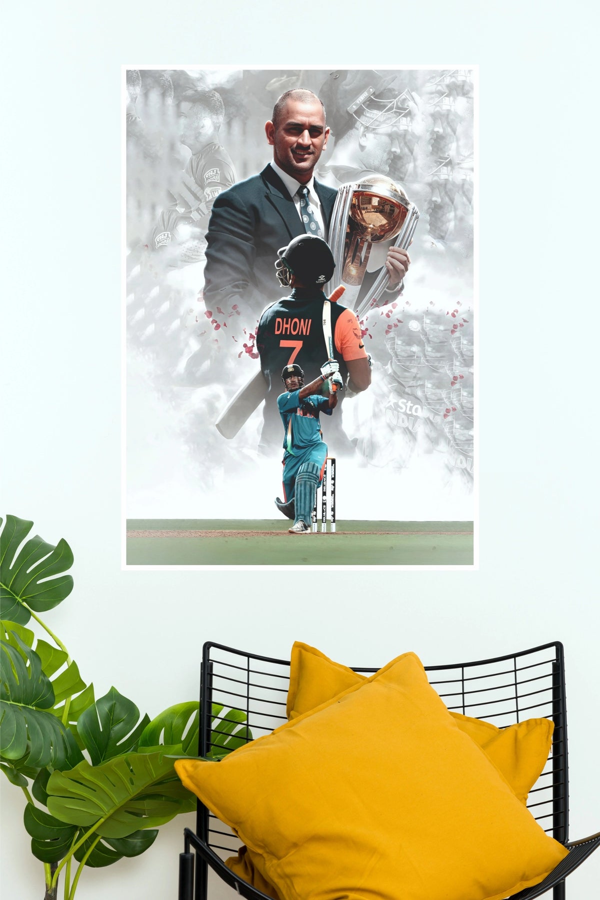 MS Dhoni When Dhoni Lifted the Dream Poster  (Cricket  Posters)