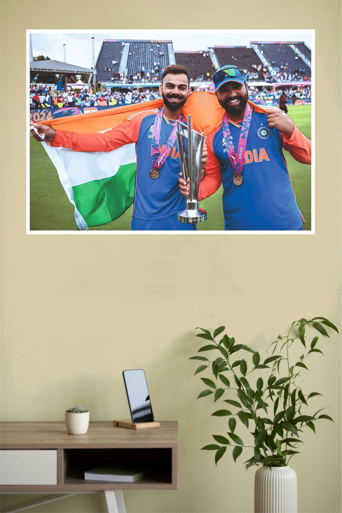 Team India Tri-Color Triumph Poster  (Cricket  Posters)