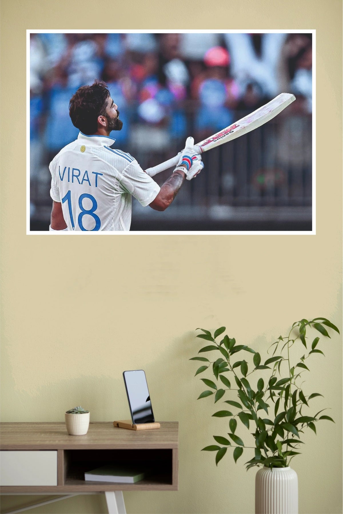 Virat Kohli Number 18 Whites Poster   (Cricket  Posters)