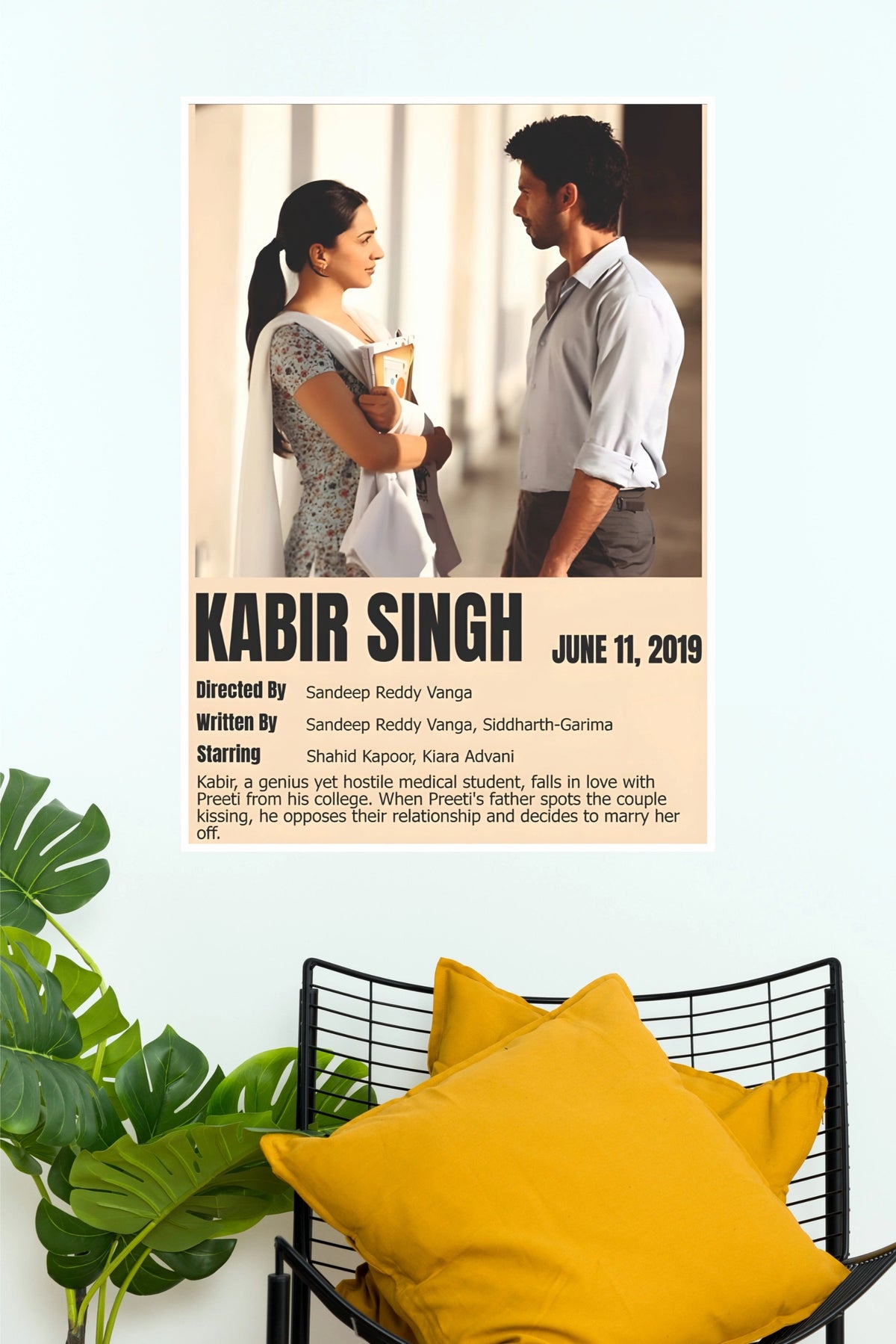 Kabir Singh – Bollywood Romantic Drama Movie Wall Poster  (Bollywood Poster)