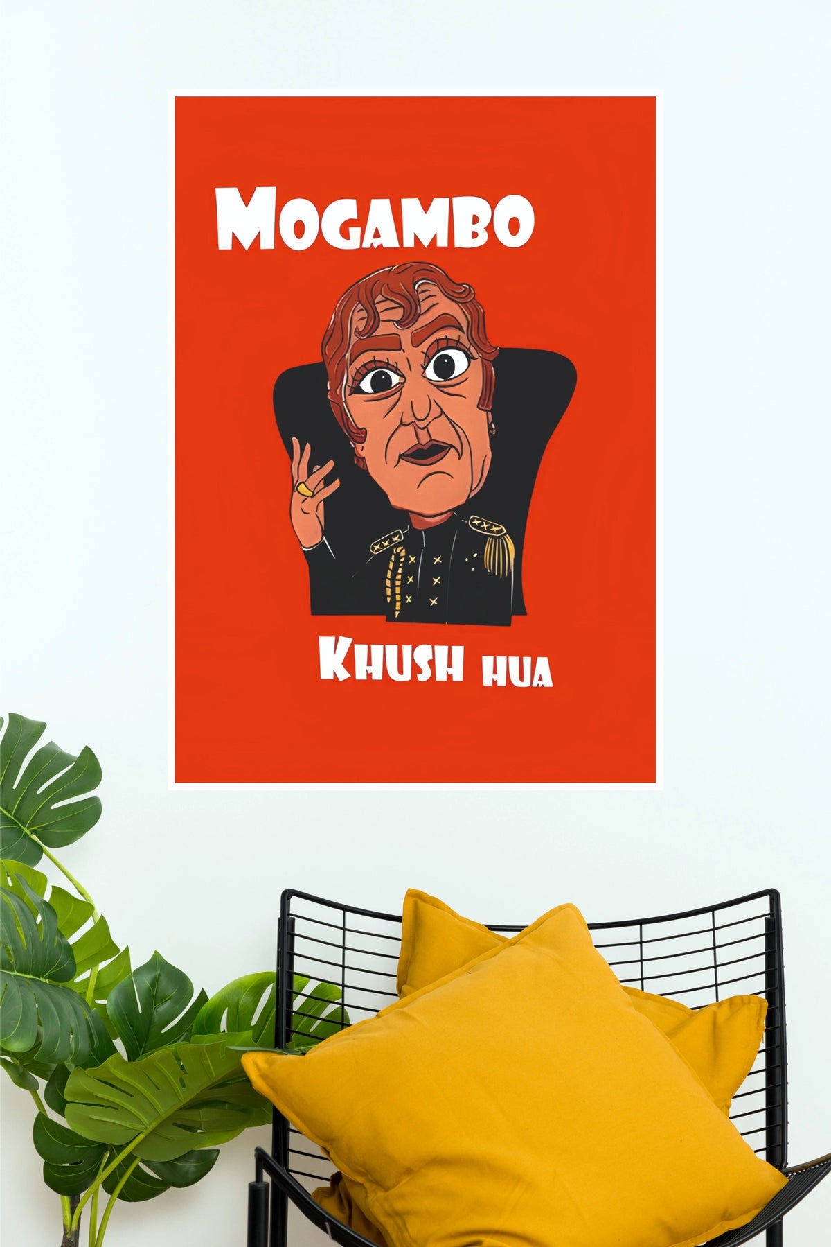 Mogambo Khush Hua – Retro Bollywood Villain Quote Wall Poster  (Bollywood Poster)