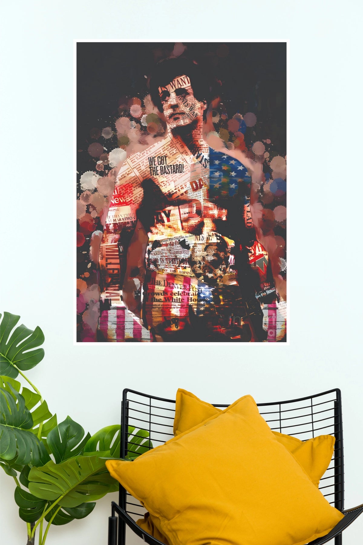 Champion Boxer – Vintage Newspaper Collage Sports Wall Poster  (Hollywood Poster)