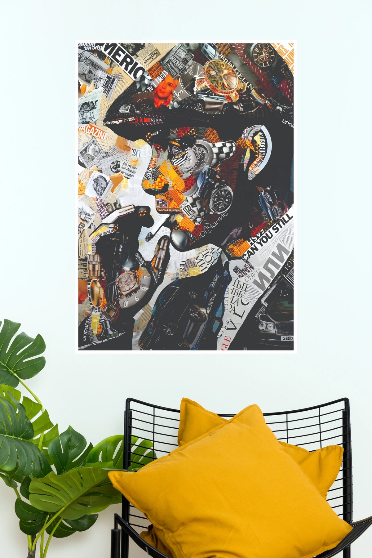 Luxury Watch & Fashion Magazine Collage Wall Poster – Vintage Editorial Canvas Art   (Hollywood Poster)