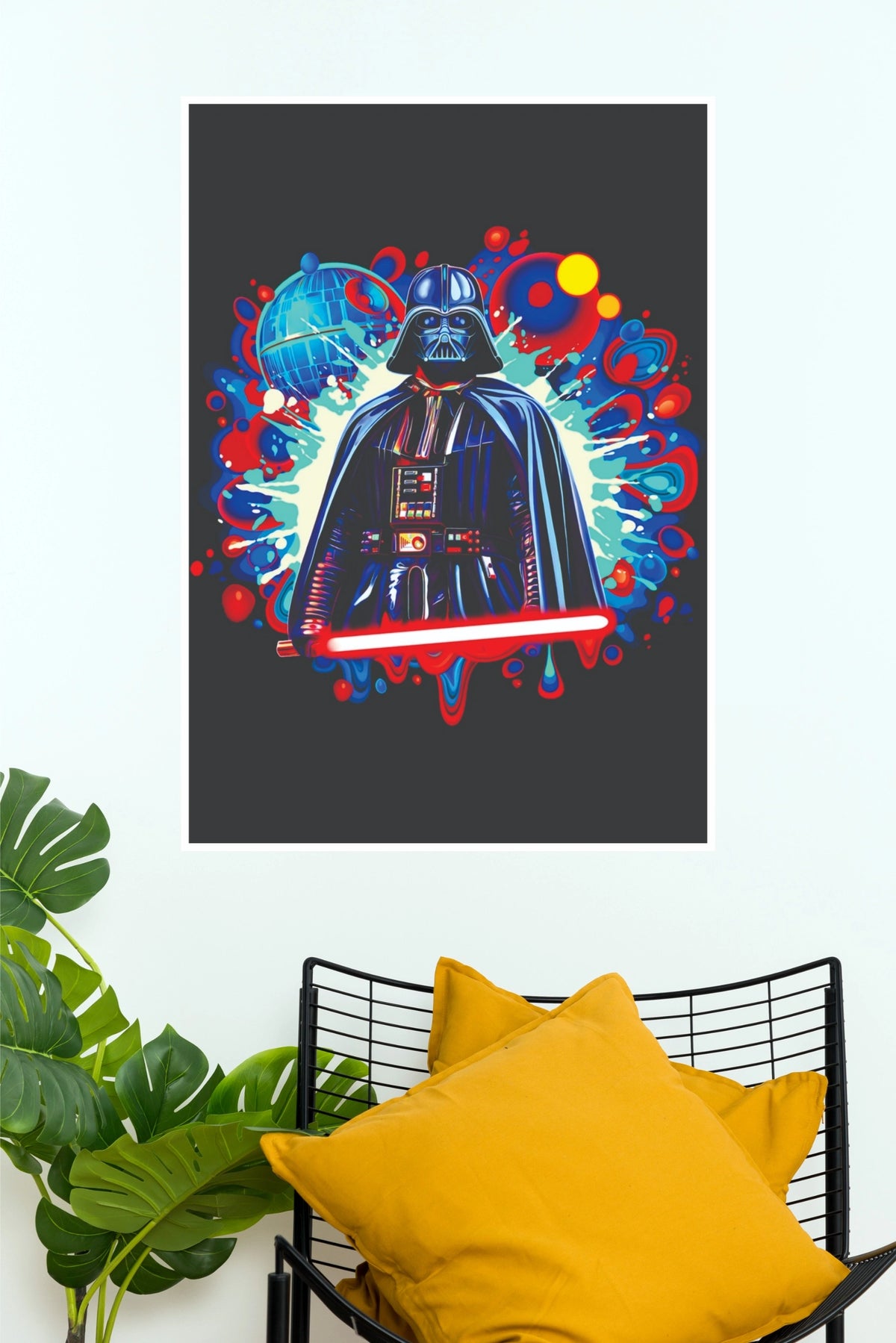 Darth Vader Star Wars Colorful Pop Art Poster | Galactic Warrior Wall Art  (Hollywood Poster)