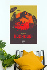 Jurassic Park Dinosaur Vintage Poster – Retro T-Rex Jungle Wall Art  (Hollywood Poster)