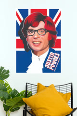 Austin Powers Retro Movie Poster | Vintage Comedy Wall Art | Pop Culture Poster (Hollywood  Poster)