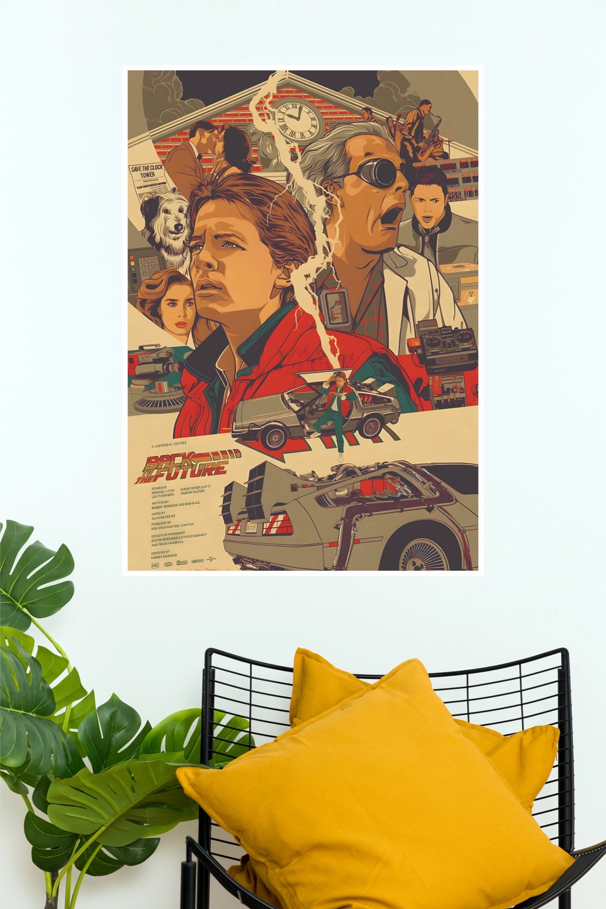 Back to the Future Movie Poster | Retro Time Travel & DeLorean Wall Art (Hollywood  Poster)