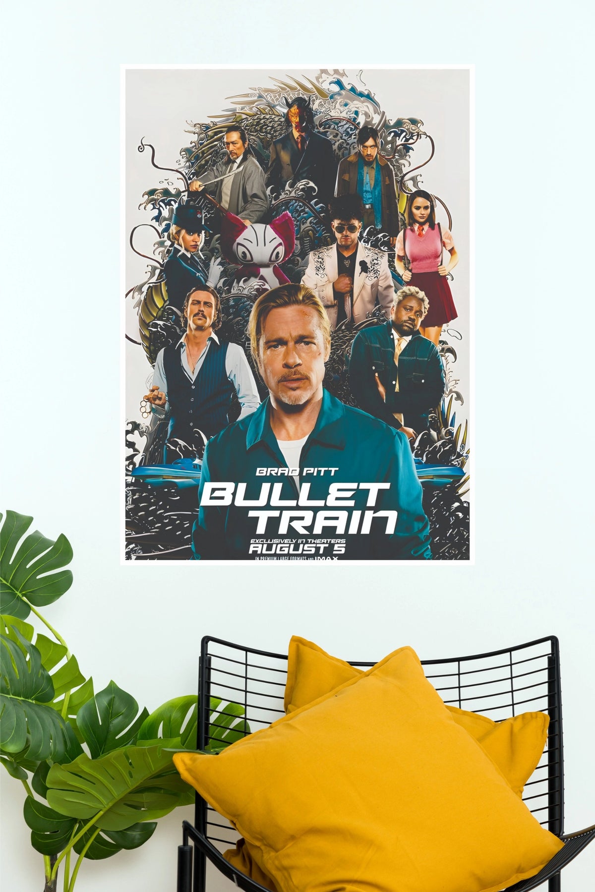 Bullet Train Brad Pitt Movie Poster | Action Movie Wall Art  (Hollywood  Poster)