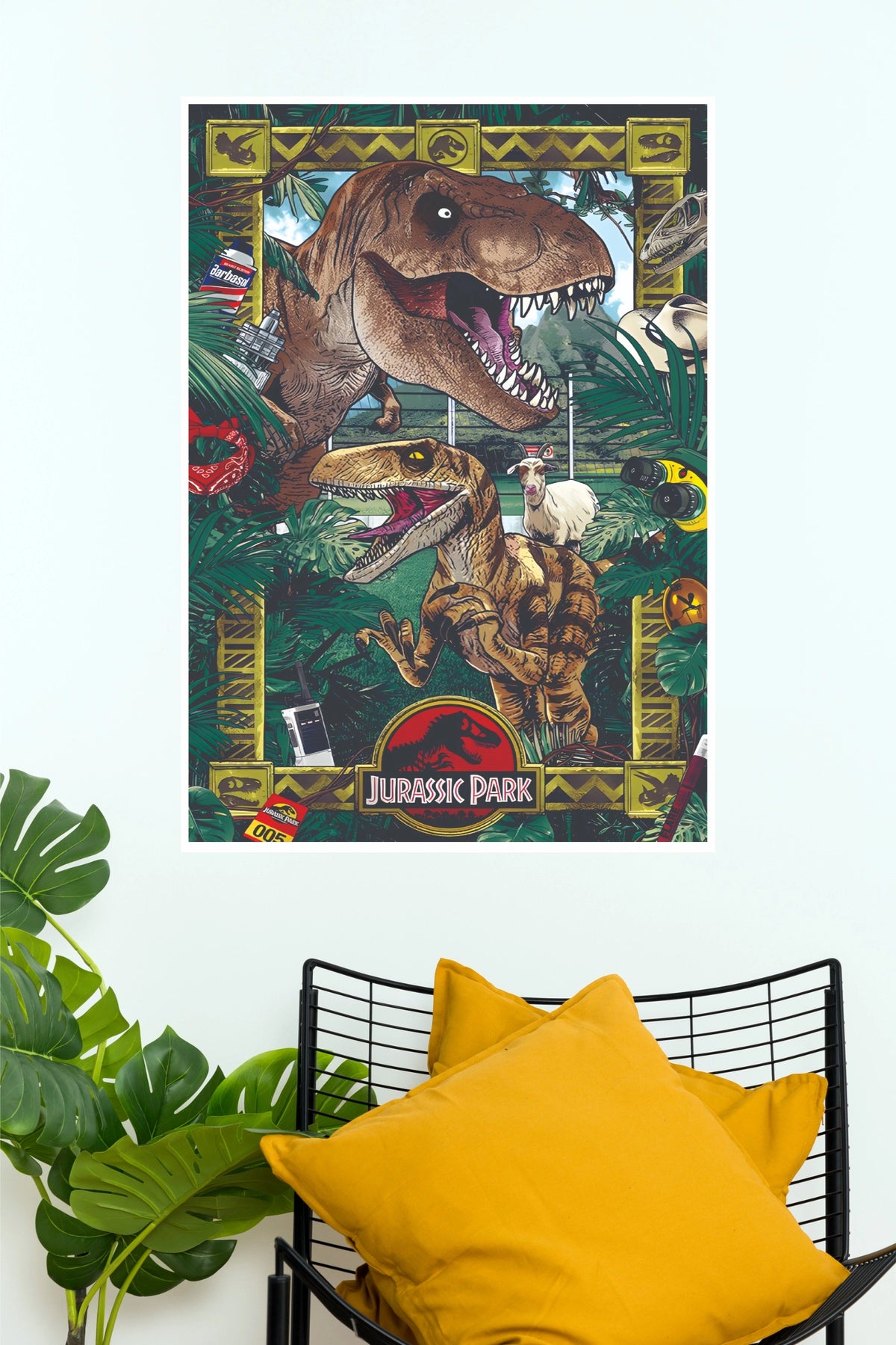 Jurassic Park Dinosaur Vintage Wall Poster – T-Rex Jungle Adventure Canvas Art(Hollywood  Poster)