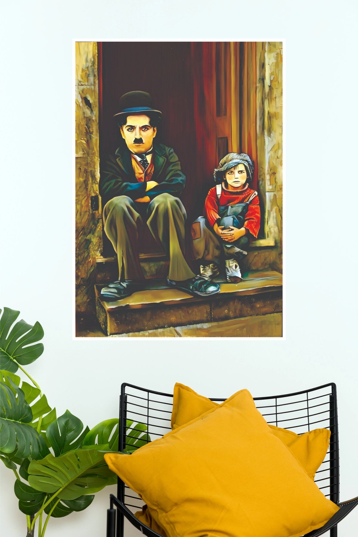 Charlie Chaplin Vintage Movie Wall Poster – Classic Black & White Comedy Canvas Art(Hollywood Poster)