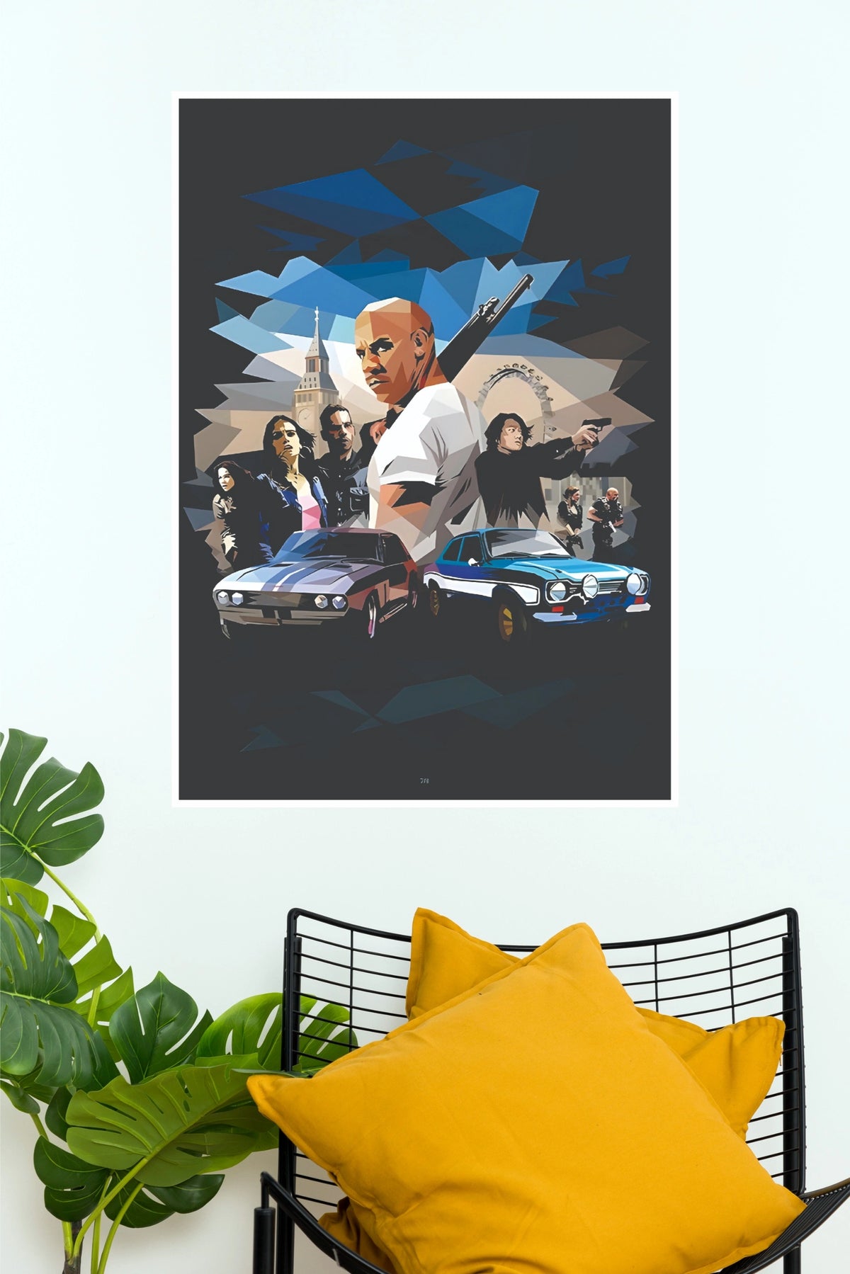 Urban Action Warrior Movie Poster – Retro Car & Action Wall Art | Poster Velley(Hollywood Poster)