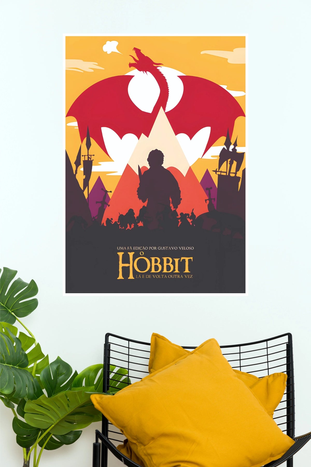 The Hobbit Retro Movie Poster – Middle Earth Fantasy Adventure Wall Art(Hollywood Poster)