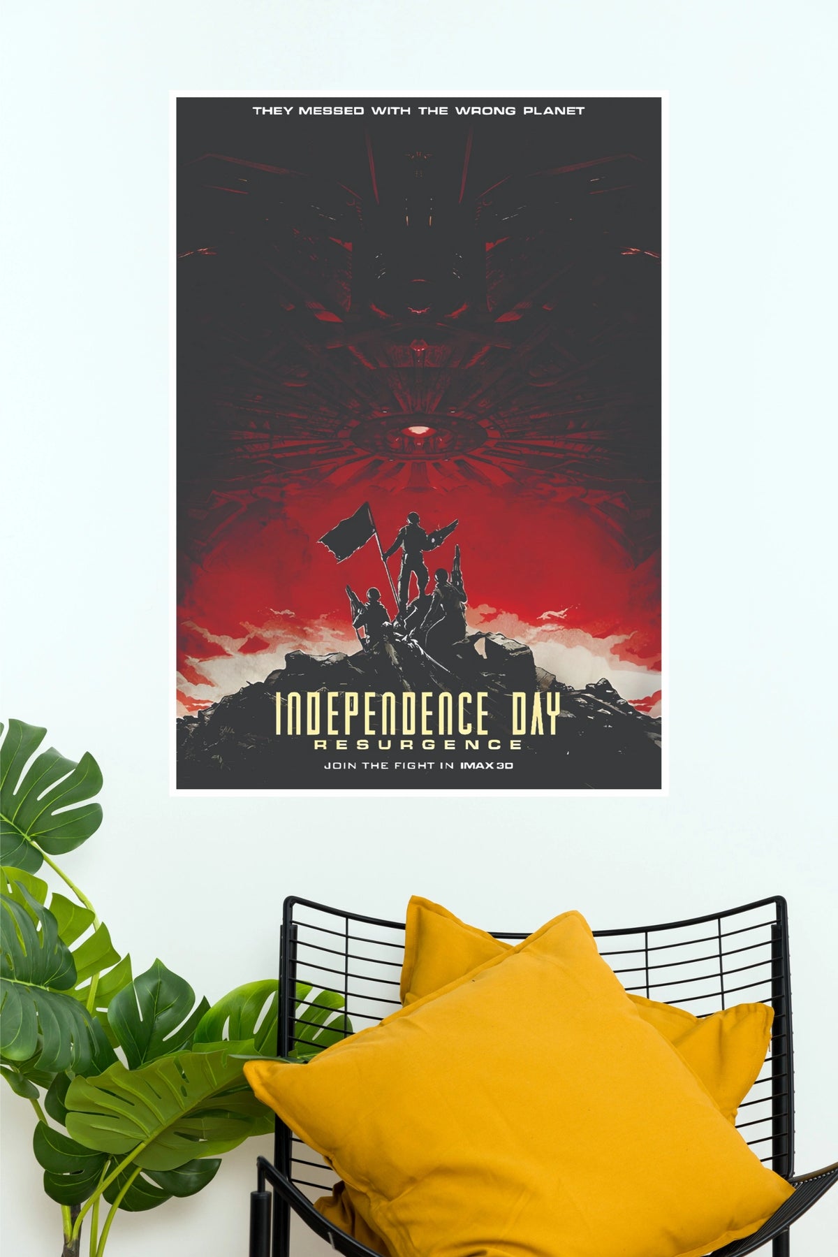 Independence Day Retro Sci-Fi Movie Poster – Alien Invasion Battle Wall Art (Hollywood Poster)