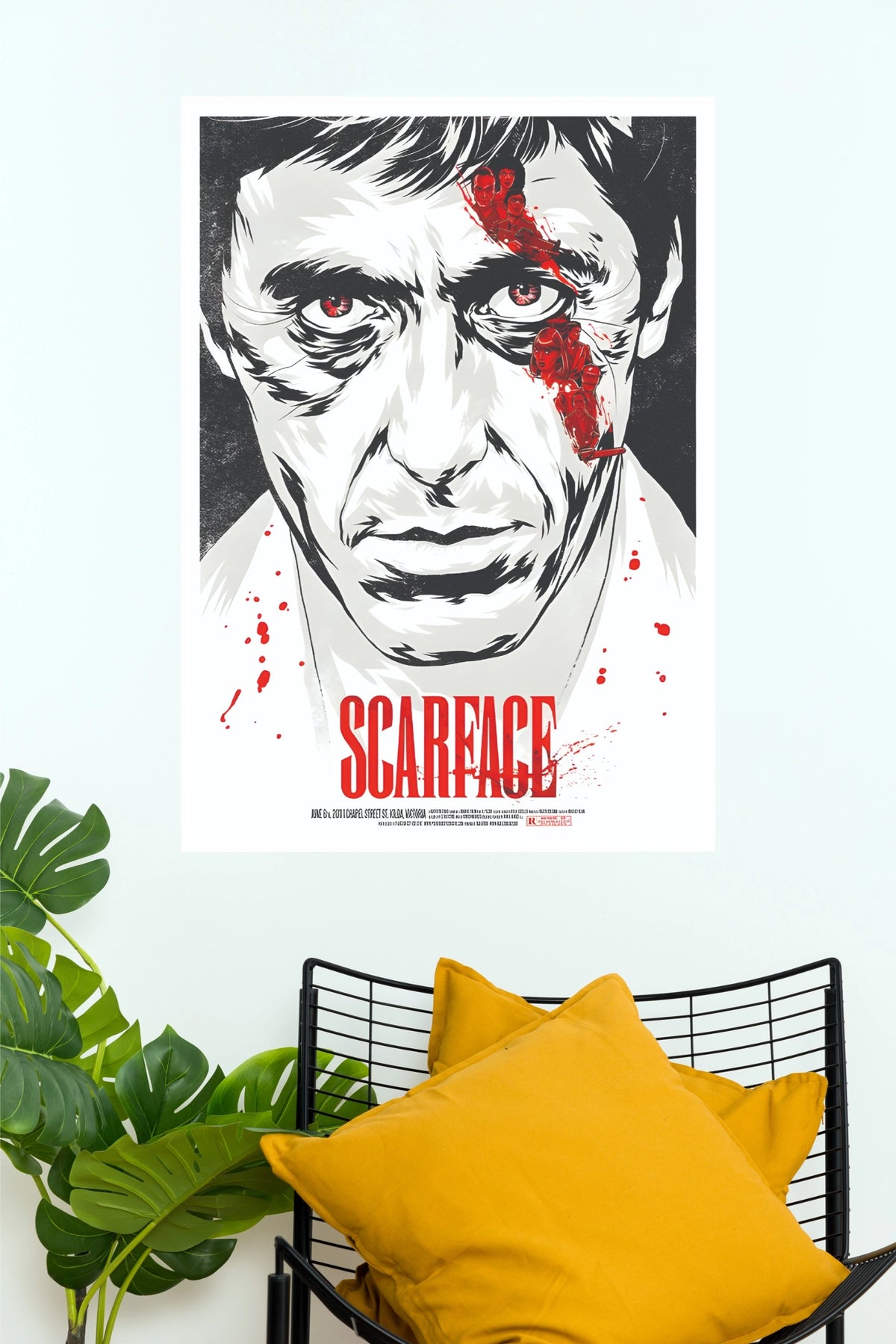 Scarface Retro Movie Poster – Vintage Gangster Crime Wall Art(Hollywood Poster)