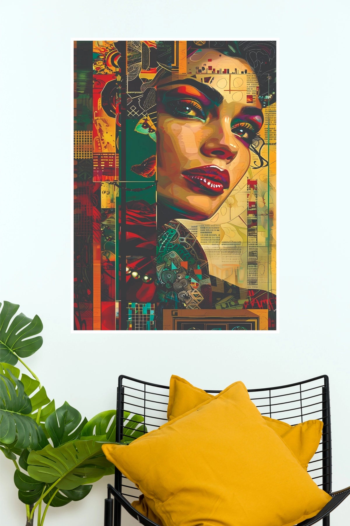 Abstract Modern Woman Portrait Poster – Colorful Contemporary Vertical Wall Art (Hollywood Poster)