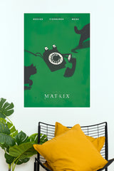 The Matrix Movie Poster – Minimalist Green Sci-Fi Vertical Wall Art Print (Hollywood   Poster)