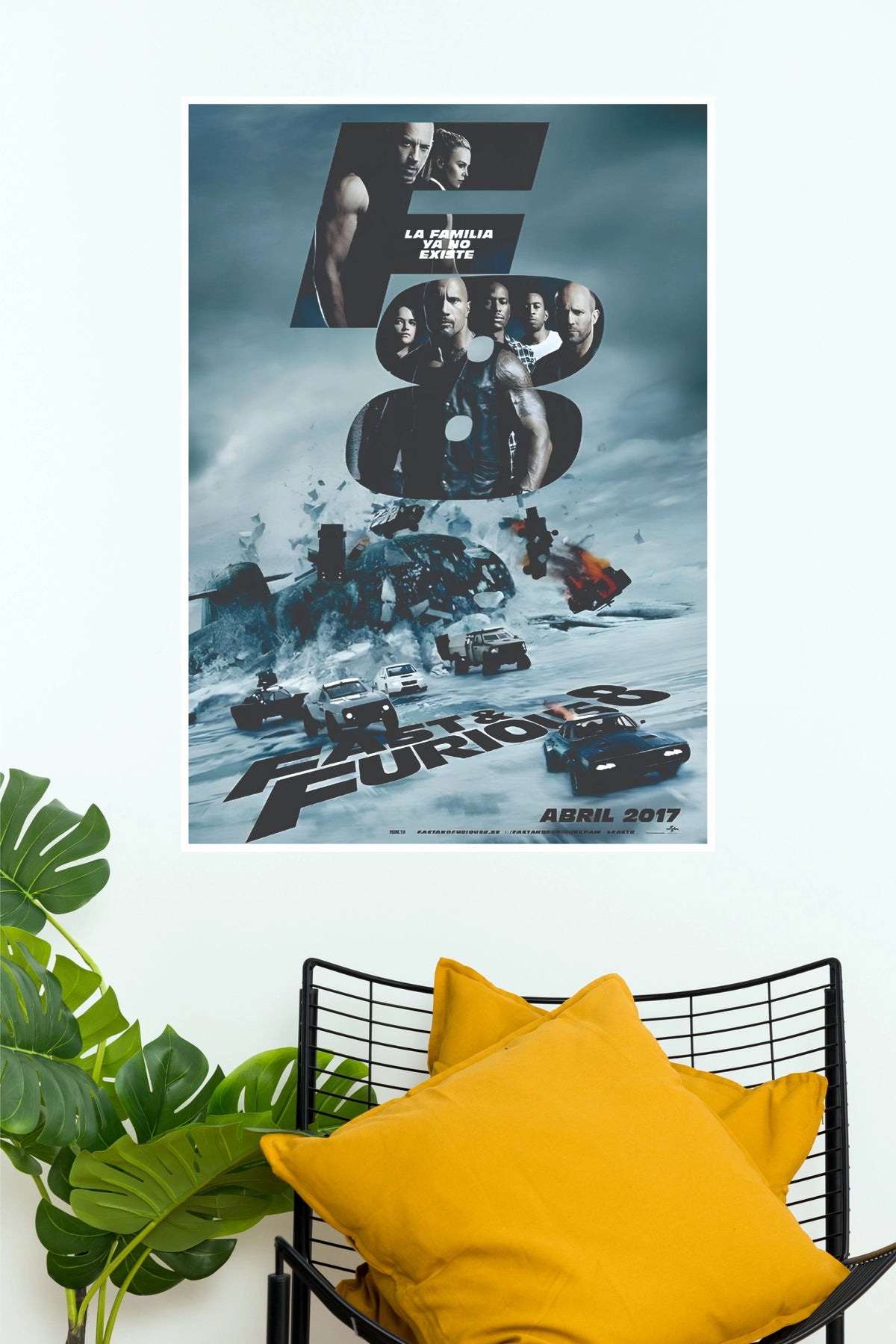Fast & Furious 8 Movie Poster | The Fate of the Furious Action Car Wall Art  (Hollywood  Poster)