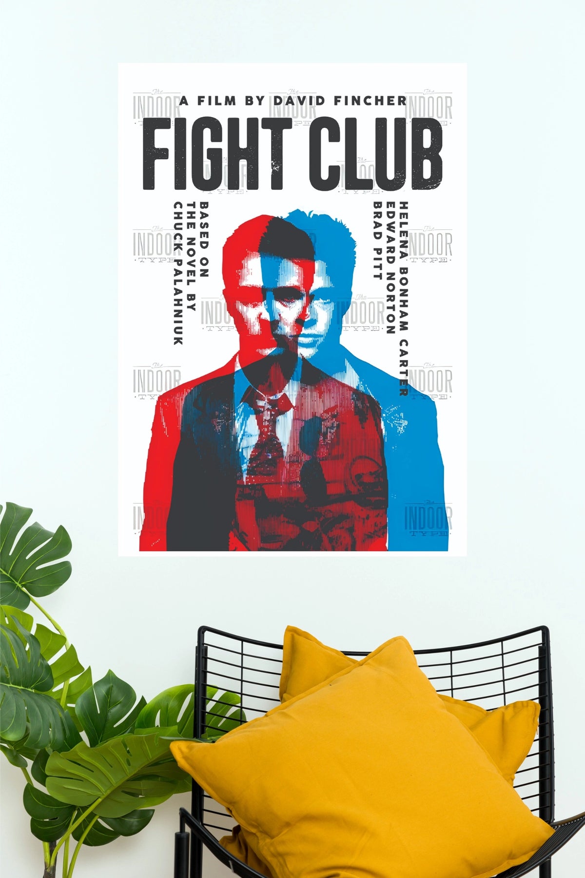 Fight Club Movie Poster | Tyler Durden Red Blue Pop Art Wall Art  (Hollywood  Poster)