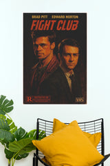Fight Club Movie Poster – Brad Pitt & Edward Norton Vintage Wall Art  (Hollywood  Poster)