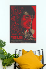 First Blood Sylvester Stallone Movie Poster – Action Thriller Wall Art  (Hollywood  Poster)