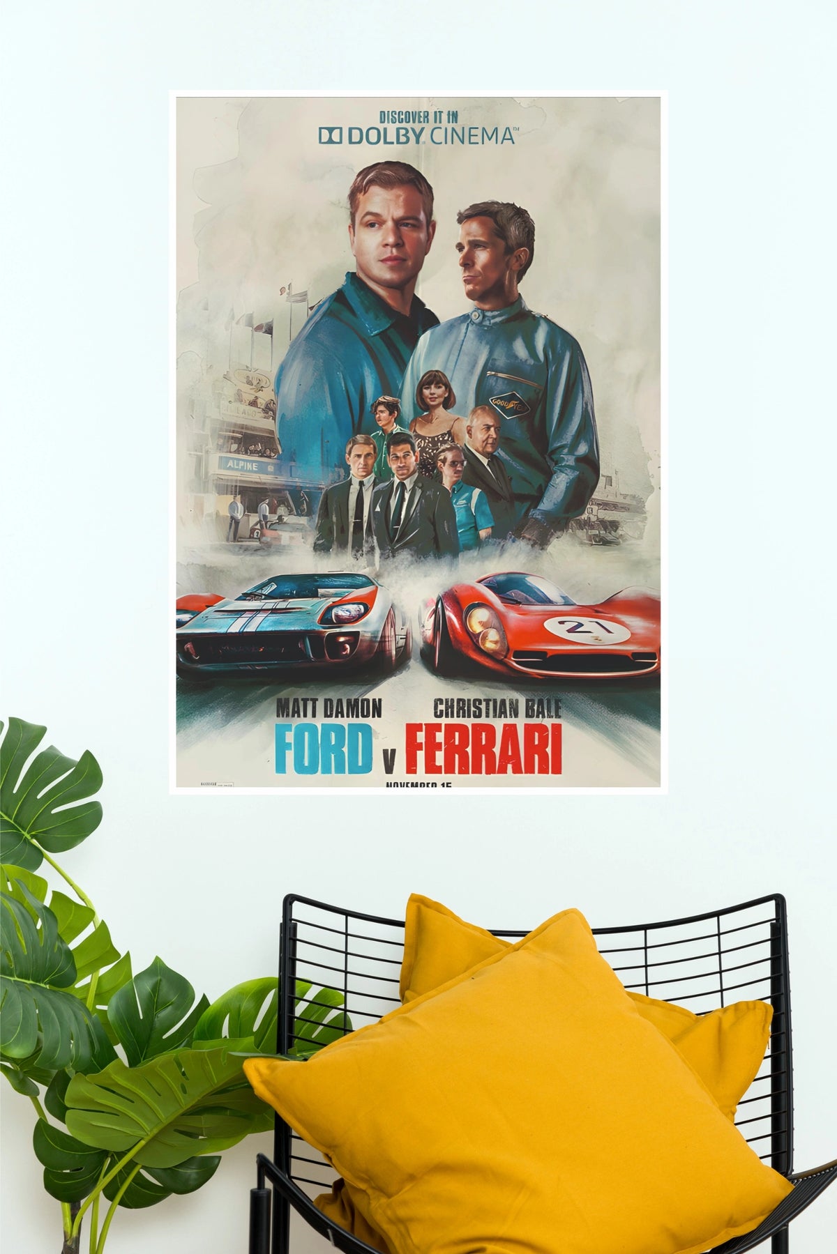 Ford v Ferrari Movie Poster – Matt Damon & Christian Bale Racing Wall Art  (Hollywood  Poster)