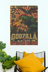 Godzilla vs Mothra & Ghidorah Vintage Movie Poster – Digital Printed Wall Poster  (Hollywood  Poster)