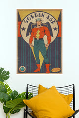 Golden Age Comic Book Superhero Vintage Poster – Digital Printed Wall Art  ( Hollywood Poster)