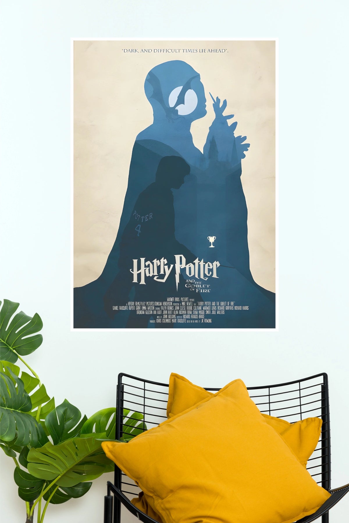 Harry Potter Goblet of Fire Minimalist Blue Wall Poster ( Hollywood Poster)