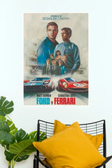 Ford v Ferrari Movie Poster | Classic Racing Car Wall Art (Hollywood  Poster)