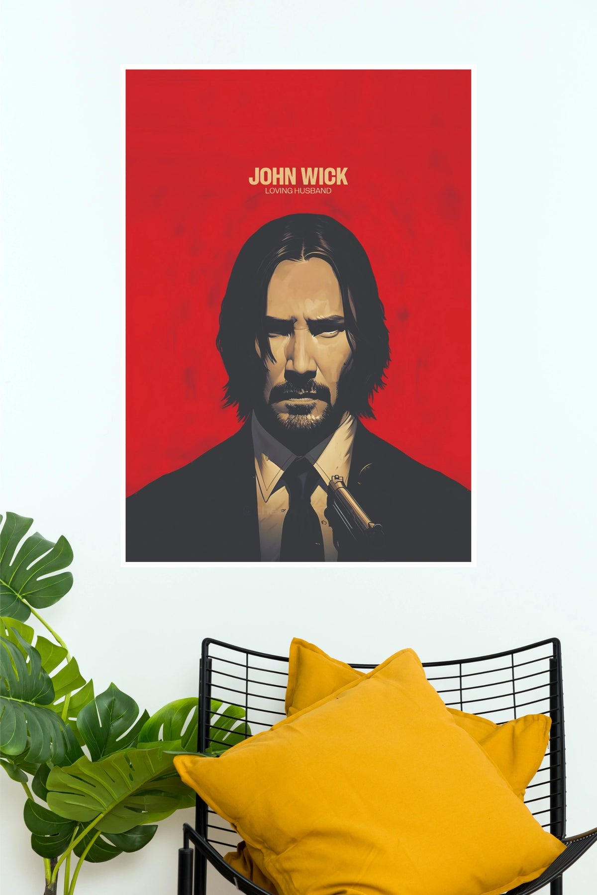 John Wick Movie Poster – Red & Black Premium Digital Print (Hollywood Poster)