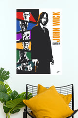 John Wick Chapter 4 Pop Art Poster – Colorful Character Collage Digital Print (Hollywood Poster)