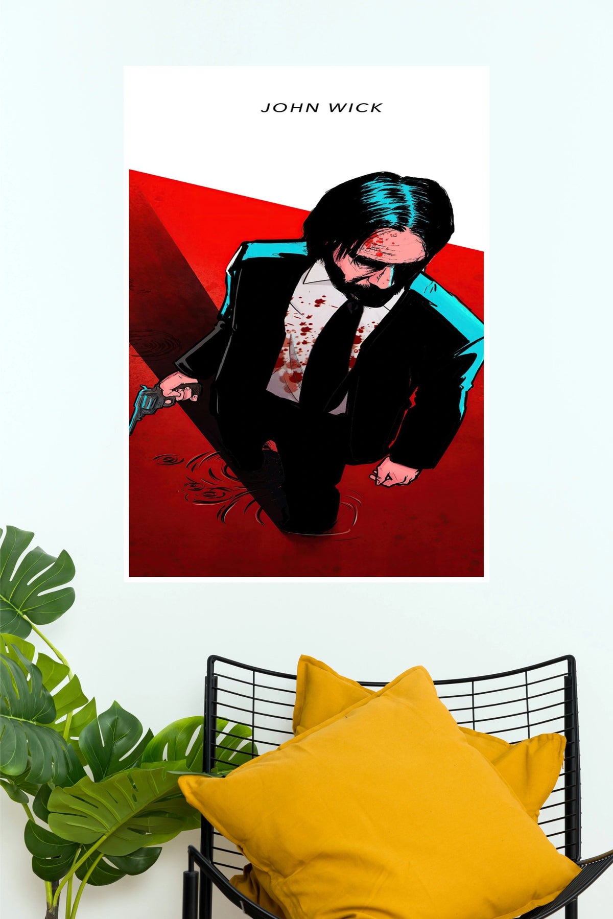 John Wick Artistic Movie Poster – Red & Black Action Wall Poster (Hollywood Poster)