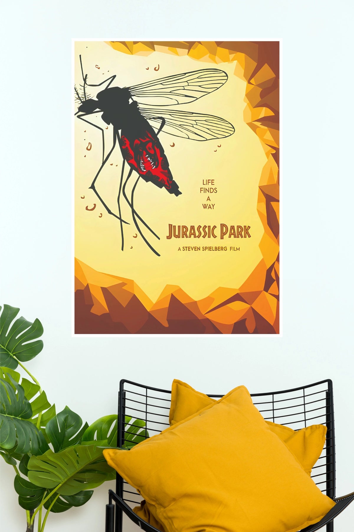 Jurassic Park Mosquito Amber Vintage Wall Poster(Hollywood  Poster)