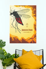 Jurassic Park Mosquito Amber Vintage Wall Poster(Hollywood  Poster)