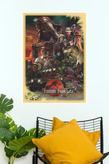 Jurassic Park Red Edition Movie Poster | Dinosaur Adventure Wall Decor (Hollywood Poster)