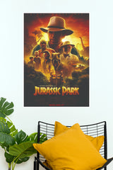 Jurassic Park Sunset Cinematic Poster | Dinosaur Movie Wall Decor   (Hollywood Poster)