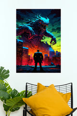 Kaiju Monster Poster | Giant Creature City Wall Art | Dark Fantasy Monster Poster (Hollywood Poster)