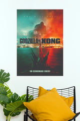 Godzilla vs Kong Poster | Monster Movie Wall Art | Godzilla Kong Cinematic Poster (Hollywood Poster)
