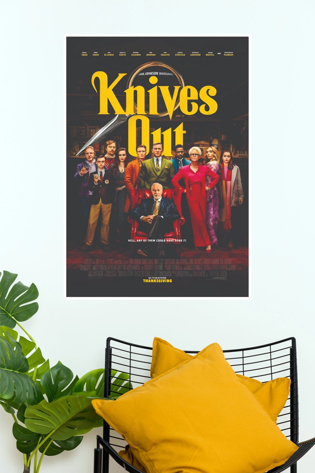 Knives Out Mystery Movie Poster – Detective Crime Thriller Wall Art (Hollywood Poster)